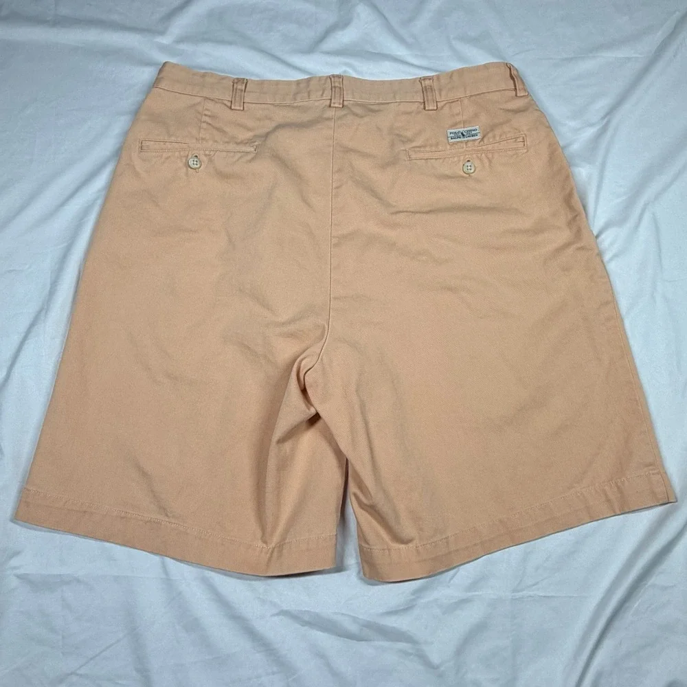 Polo Ralph Lauren Chino Shorts Light Peach Pleated Cotton Men's Tyler Shorts 34